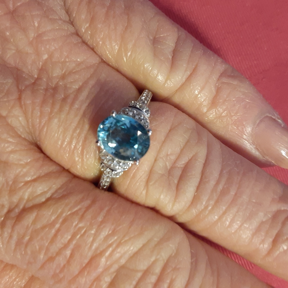 Rare Blue Zircon Solitaire